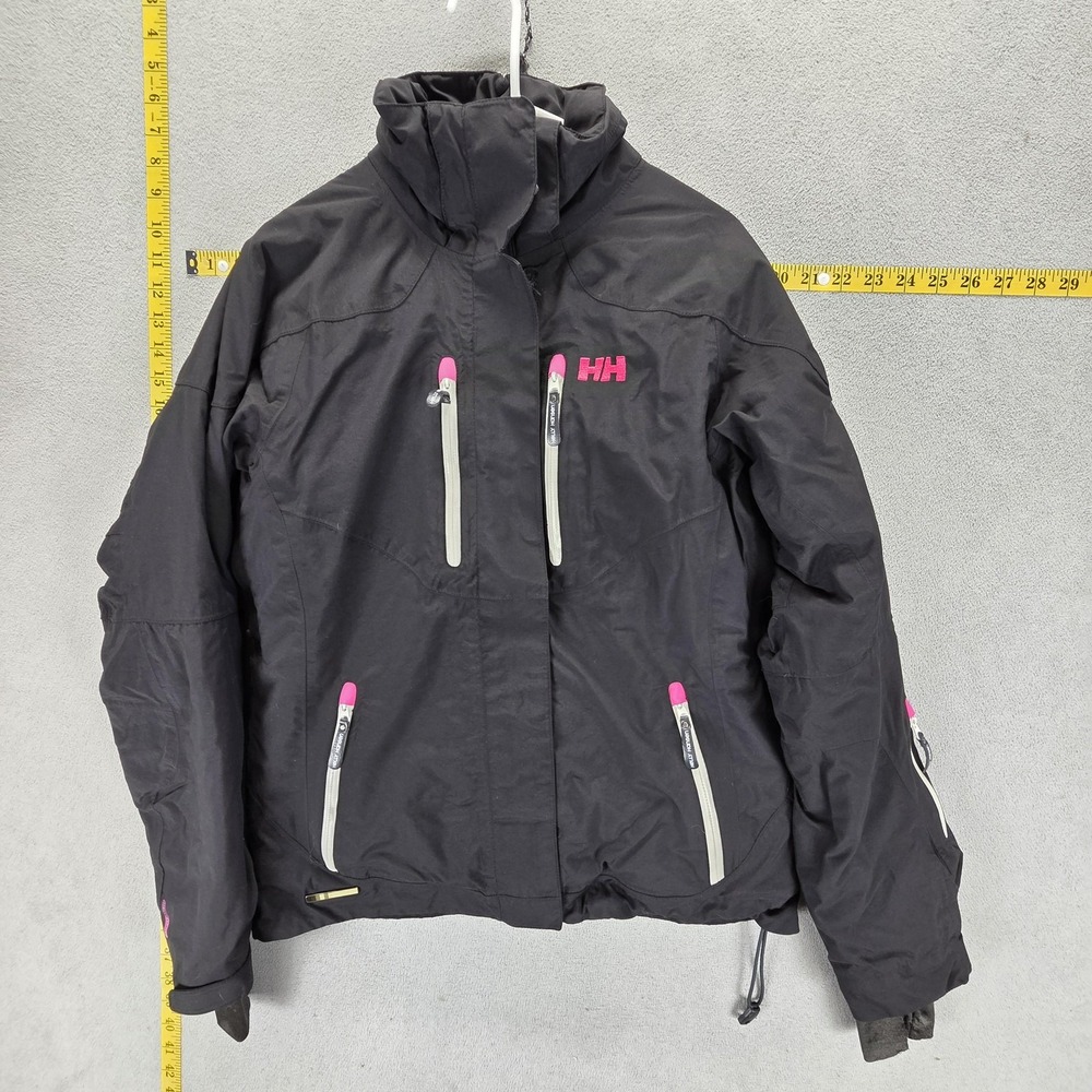 Helly Hansen Jacket Womens Medium Black Helly Tech Hooded Ski Insulated